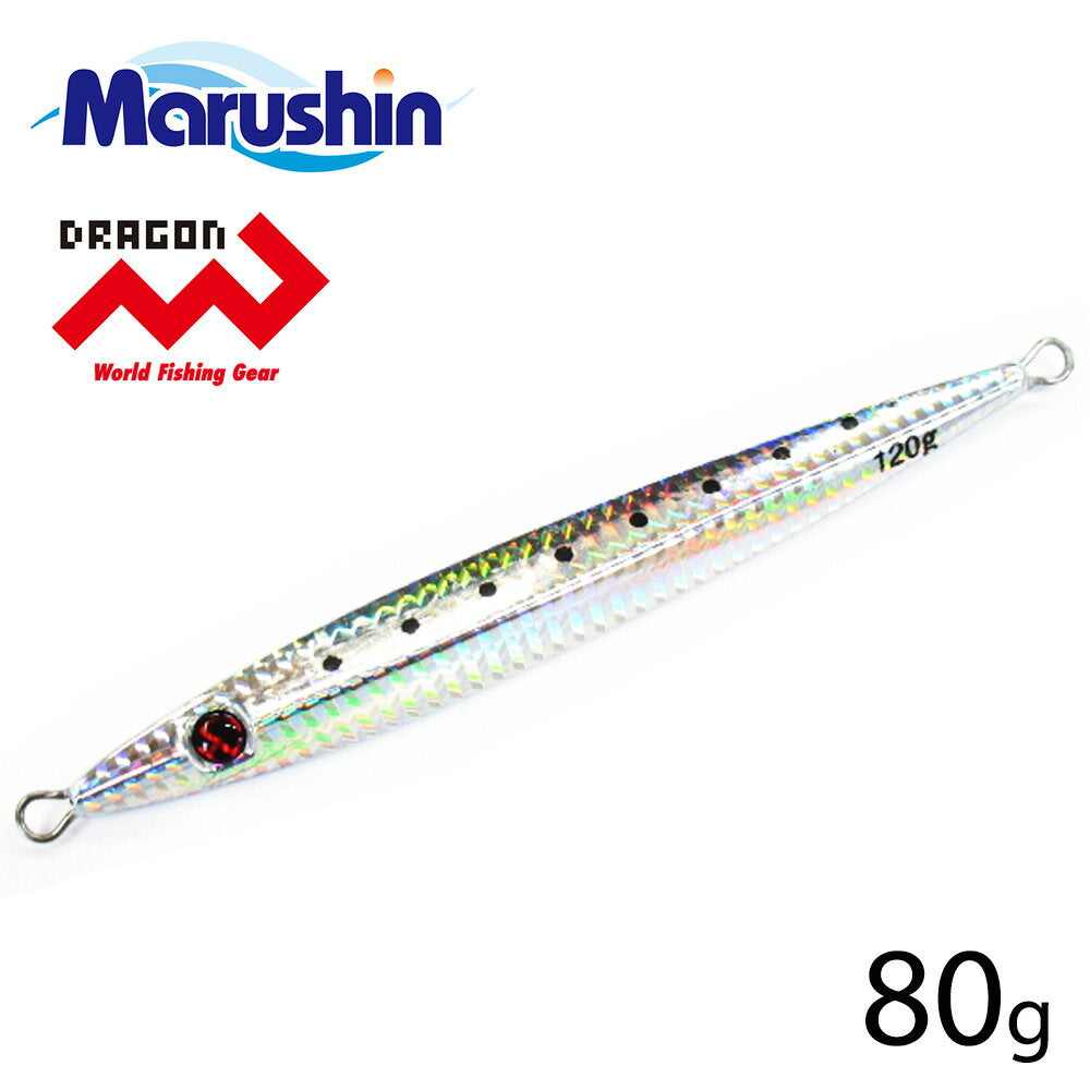Marushin Fishing Gear Metal Jig Four Edge Jaggy 80g Silver *Payment not available in store