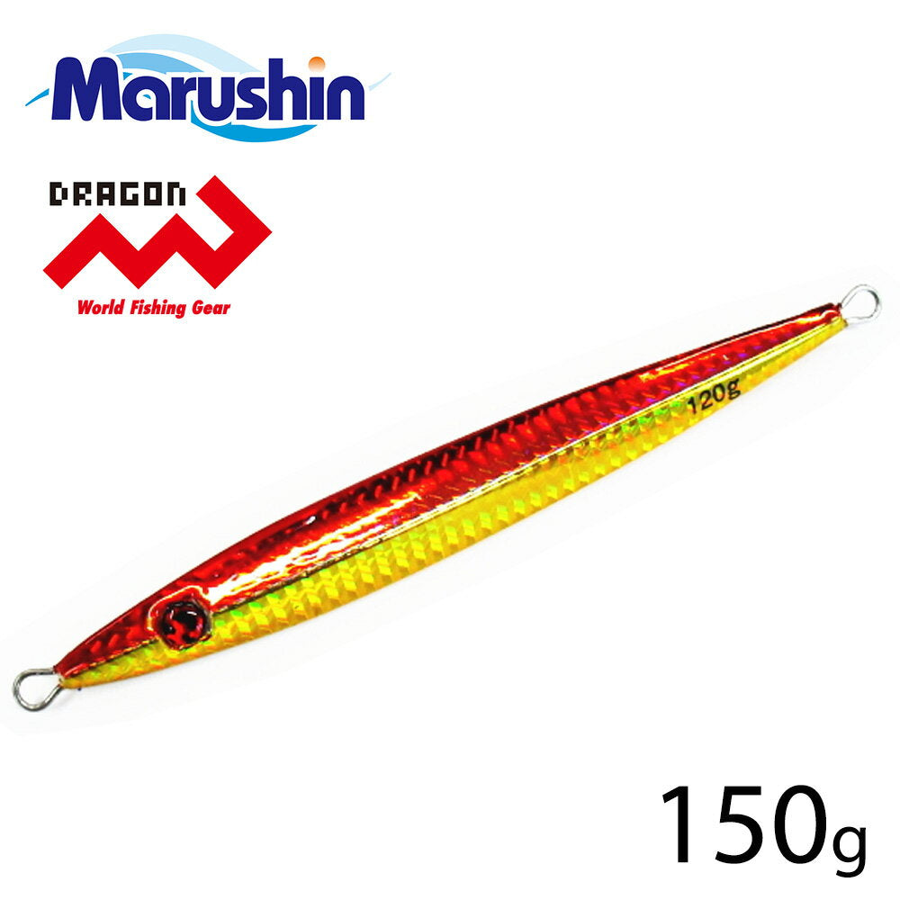 Marushin Fishing Gear Metal Jig Four Edge Jaggy 150g Red Gold