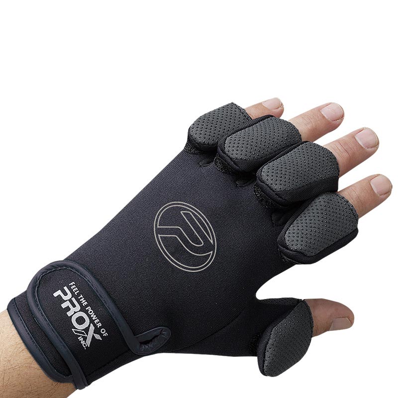 (PROX) 5-fingered gloves, black x black