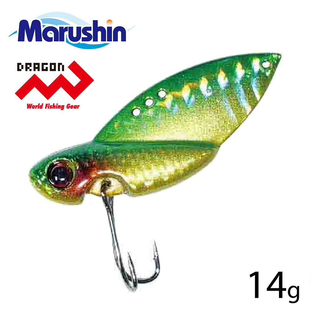 Marushin Fishing Gear Sea Bass Lure MV Cicada Green Gold 14g *Payment not available in store