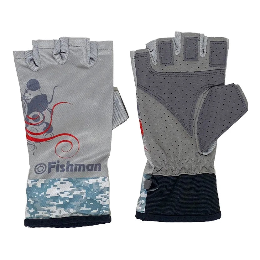 Fishman 5 Fingerless Gloves, Gray, S