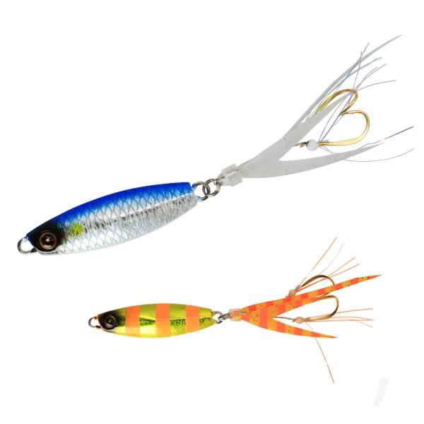 Hayabusa Metal Jig FS442-7-6 Jack Eye Bean Wiggle Gold Orange Zebra/Fluorescent Orange