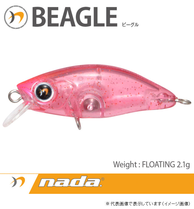 Megabass nada. BEAGLE (F) Clear pink red glitter