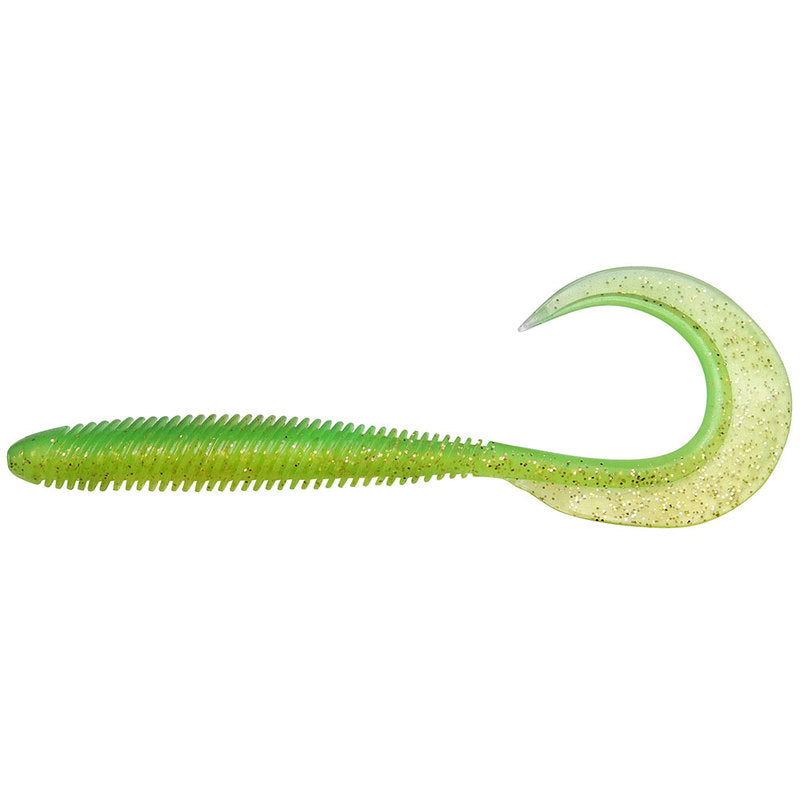 Megabass KEMURI CURLY 2.5inch Lime Chart/Gold Flake