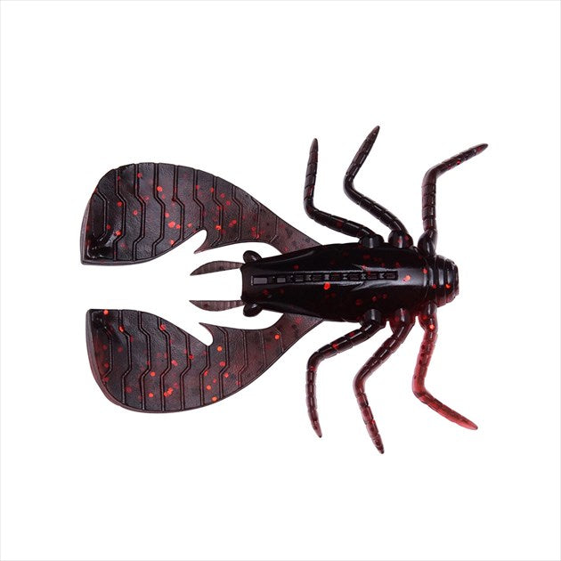 Megabass Worm FUWABUG 1.8 inch Black Back Clear Red