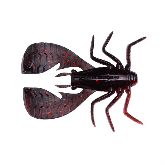 Megabass Worm FUWABUG 2.5 inch black back clear red