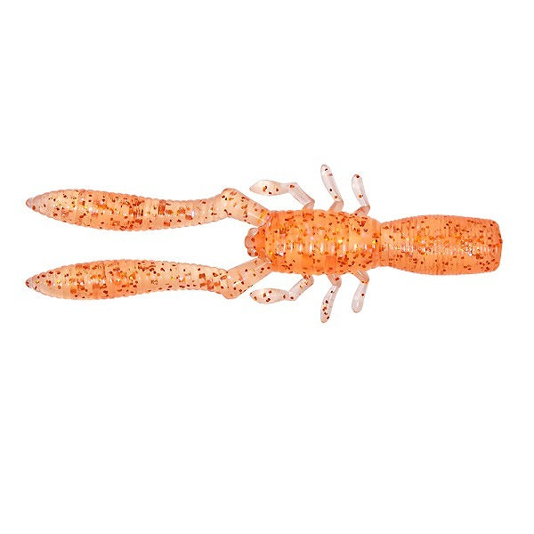 Megabass Worm Bottle Shrimp SW 2.4 inch Clear Orange/Reins Bow Flake