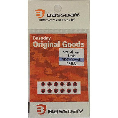 Bassday 3D Eye Sticker 4mm Red