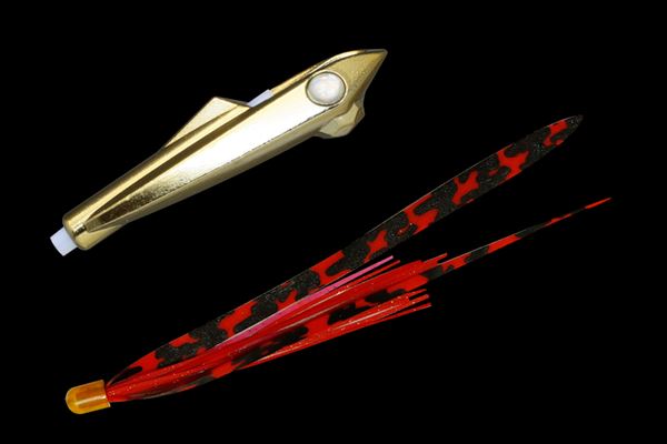 JACKALL Binbin Rocket 20g Plated Gold/Striped Red T+