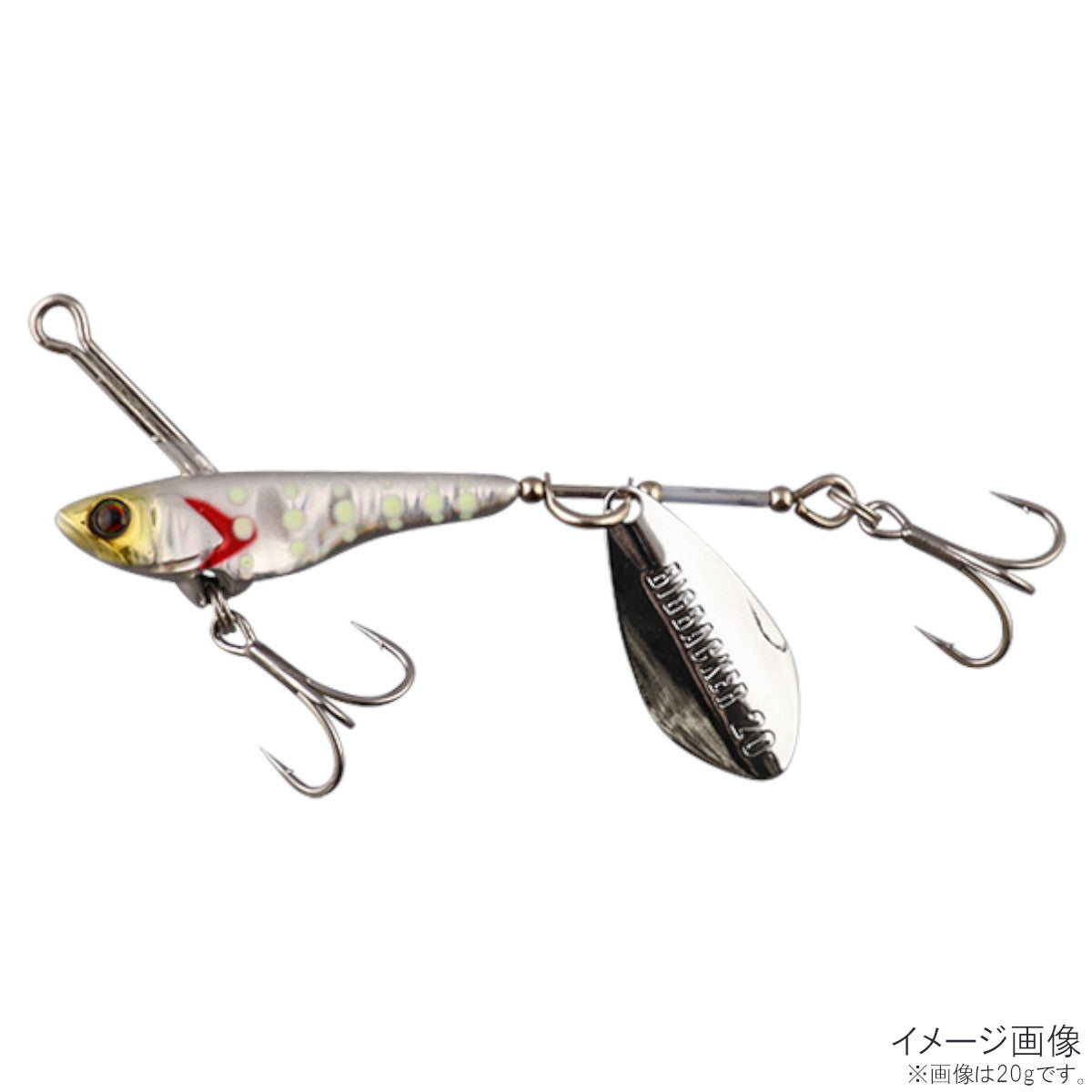 JACKALL Big Backer Spin 30g Magma Silver/Glow Dot