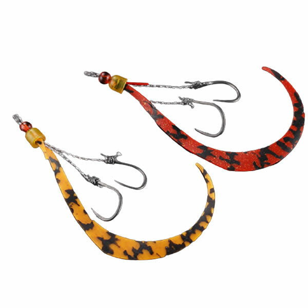 JACKALL Tairaba Binbin Switch Spare Rubber Hook Set #10/#10 (2 sets) Orange & Red/Striped Set