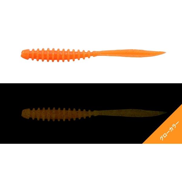 JACKALL Worm Pekeling 2.5" Glow Orange/Gold Flake