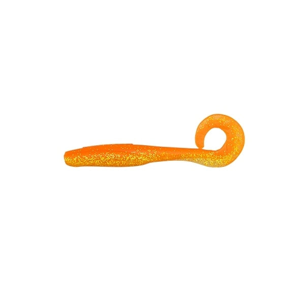 JACKALL Worm Sable Sensitive Curly 4.0 inches Orange Gold