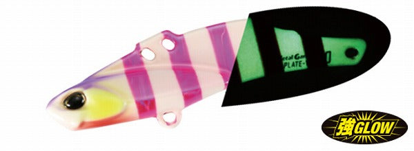 DUO Seabass Lure Metal Garage Plate Vibe 26g Tachiuo Color Super Glow Pink Zebra