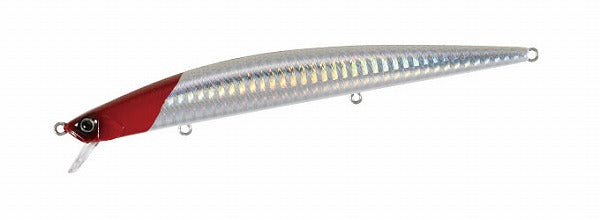 DUO Seabass Lure Tide Minnow Slim 140 Flyer Red Head W White