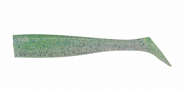 Duo Worm Bay Roof BR Chatter Shad 3.5 inch S045 Silver-striped Round Green