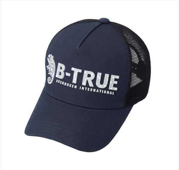 EVERGREEN Hat B-TRUE Rubber Logo Mesh Cap Navy/Black