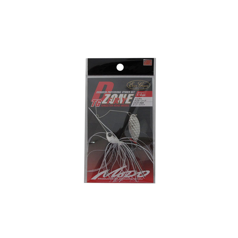 EVERGREEN Spinnerbait Buzzbait D-Zone Fly TG 1/4oz Single Willow #04 Super White