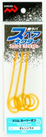 Marushin Fishing Gear Tairaba Spare Necktie Slim Curly Bob Orange Lame