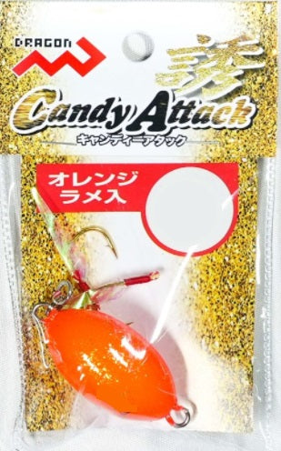 Marushin Fishing Gear Hook Weight Candy Attack 60g Orange Glitter