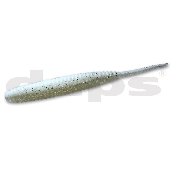 deps deps Worm Death Adder 4 inch #31 White Clear/Silver Flake