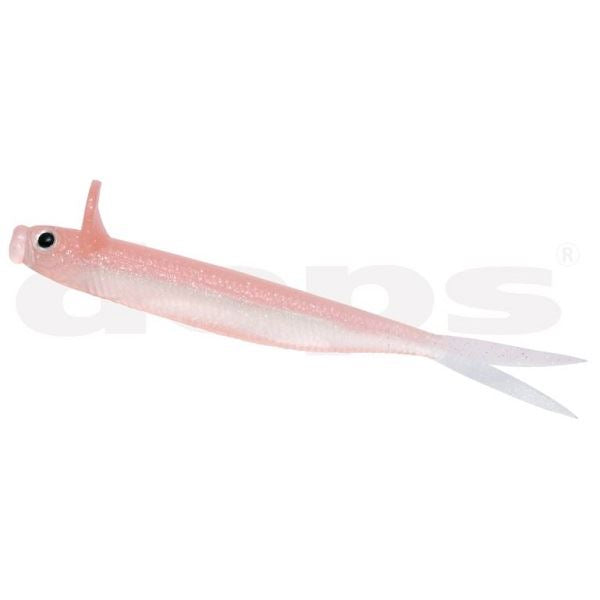 deps Worm Frilled Shad 4.7 inch #149 Clear Pink/Silver Flake