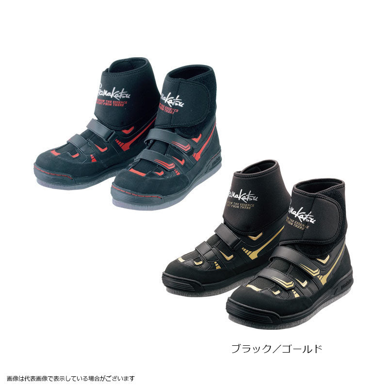 Gamakatsu GM4516 Wading Shoes (F Spikes) Black/Gold L