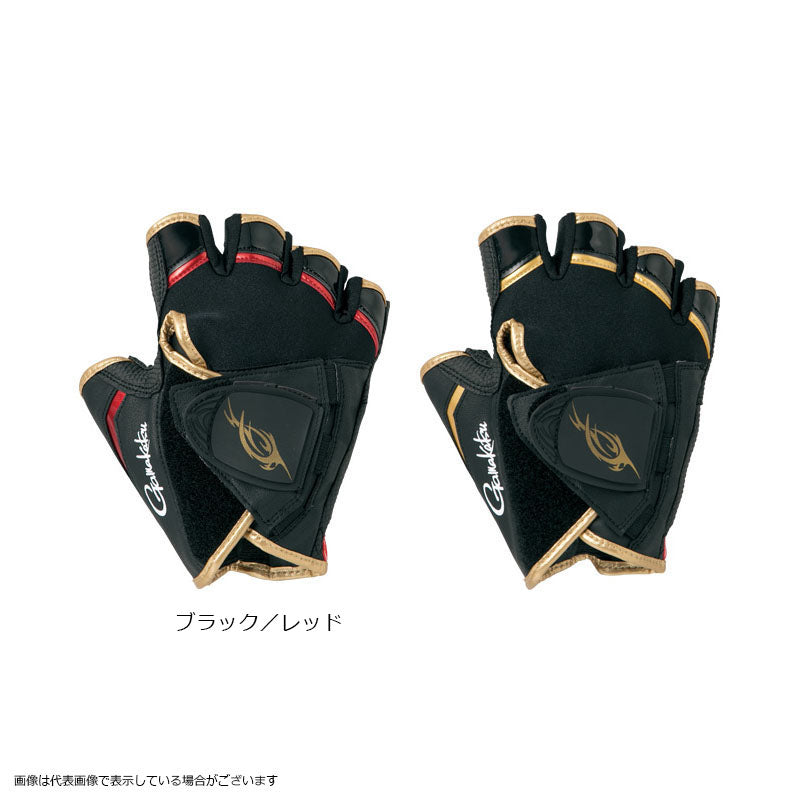 Gamakatsu GM7257 WSCB Tournament Gloves (5-piece) Black/Red LL