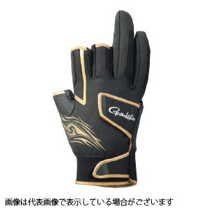 Gamakatsu GM7271 Double Belt Fishing Gloves (3-piece) Black/Gold M