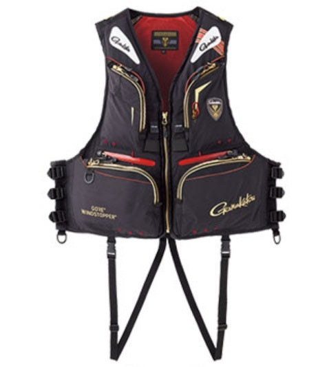 Gamakatsu GM2184 Windstopper Floating Vest Black/Red LL