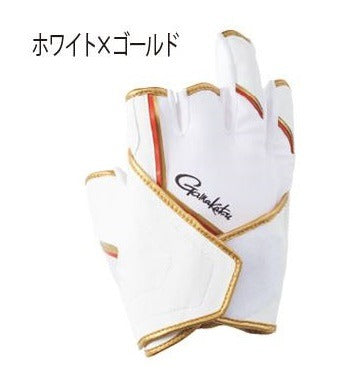 Gamakatsu Cross B Fishing Gloves (5-piece) GM7275 White/Gold L