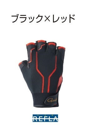 Gamakatsu GM7279 WS Gloves (5-piece/Short) Black/Red L