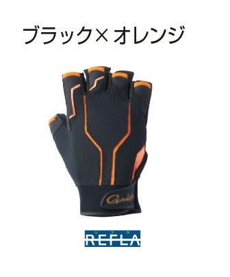 Gamakatsu GM7279 WS Gloves (5-strip/Short) Black/Orange L