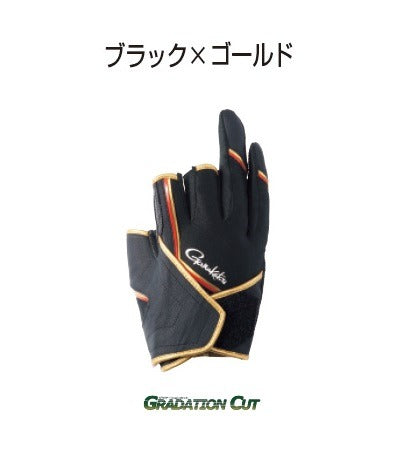 Gamakatsu GM7280 Cross B Fishing Gloves (3-piece) Black/Gold M