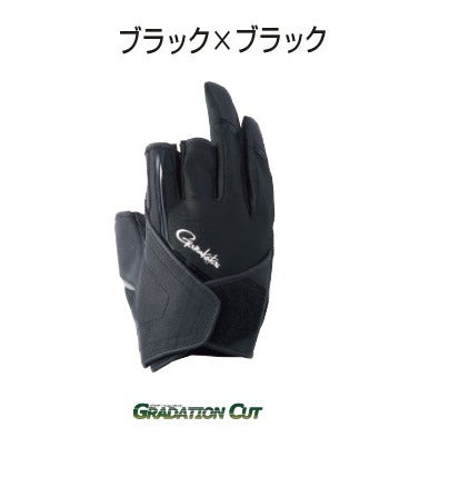 Gamakatsu GM7280 Cross B Fishing Gloves (3-piece) Black/Black M