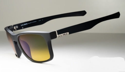 Gamakatsu LE3001 Polarized Glasses Speckies LUNA #4 Matte Black: Spark Yellow