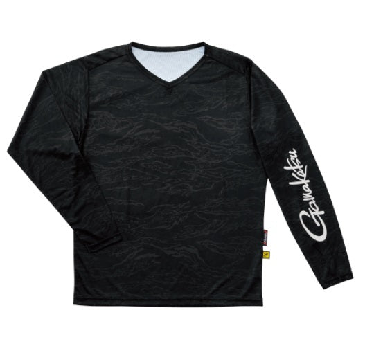 Gamakatsu GM3662 NO FLY ZONE Long Sleeve T-Shirt Black Camouflage M