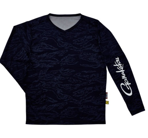 Gamakatsu GM3662 NO FLY ZONE Long Sleeve T-Shirt Navy Camouflage LL