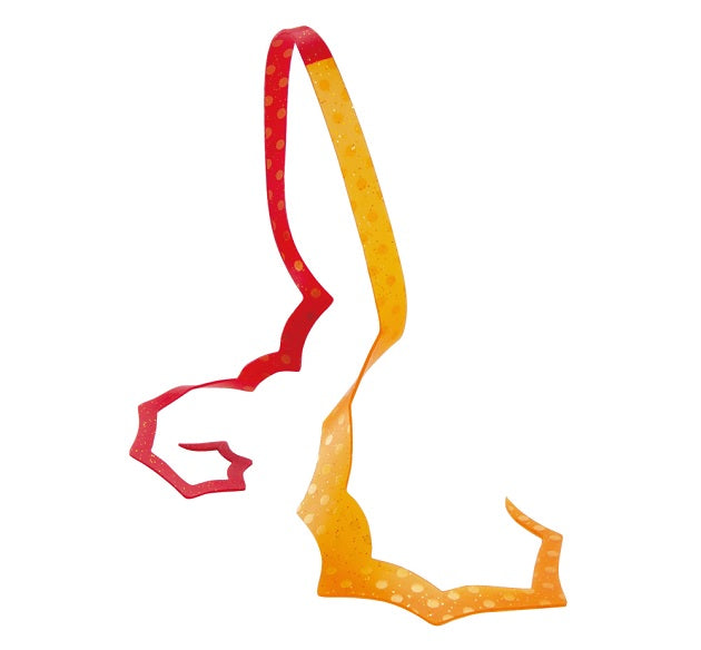 Gamakatsu Tairaba Sakuragen Silicone Tie Spiky Curly #53 Orange Red Gold Spot