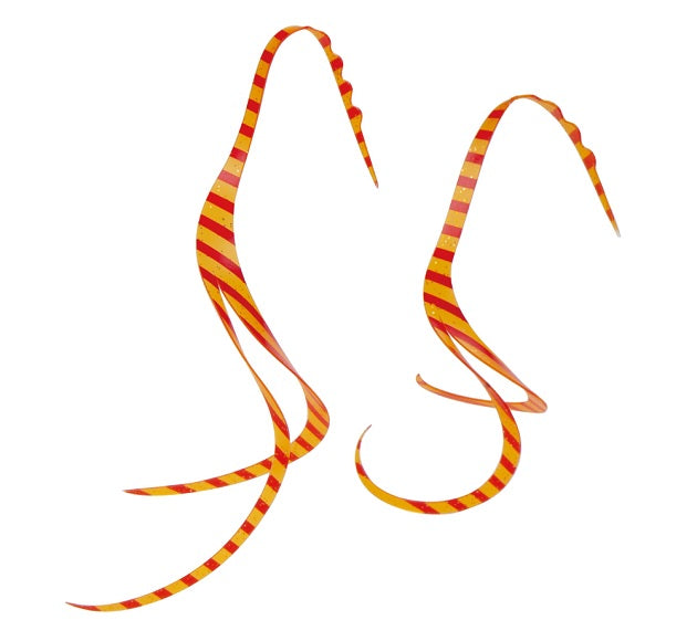 Gamakatsu Tairaba Sakuragen Silicone Tie Slit Curly #43 Orange Red Zebra