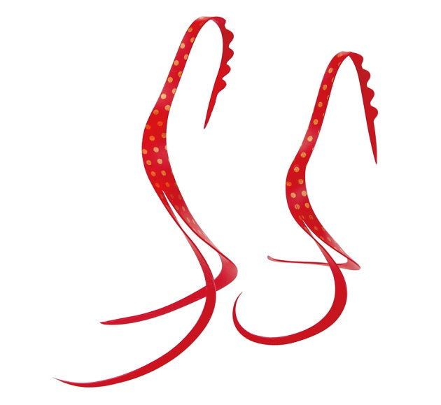 Gamakatsu Tairaba Sakuragen Silicone Tie Slit Curly #50 Solid Red Gold Spot