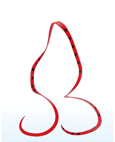 Gamakatsu Tairaba Sakuragen Silicone Tie Ultra-thin Short Curly #14 Solid Red Black Spot