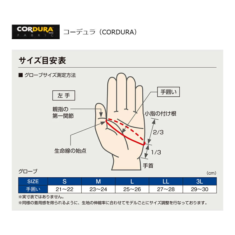 Gamakatsu Gloves GM7290 CORDURA Tournament Gloves (3-piece) Black/Red LL