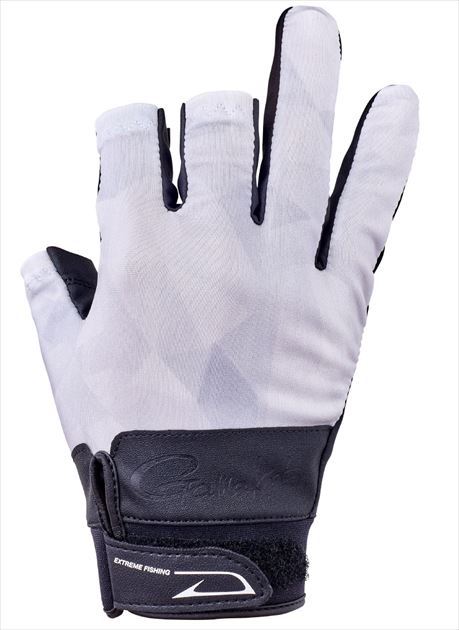 Gamakatsu Gloves GM7291 Stretch Fishing Gloves (3-piece) White Polygon M