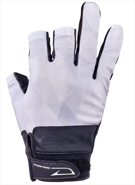 Gamakatsu Gloves GM7291 Stretch Fishing Gloves (3-piece) White Polygon LL