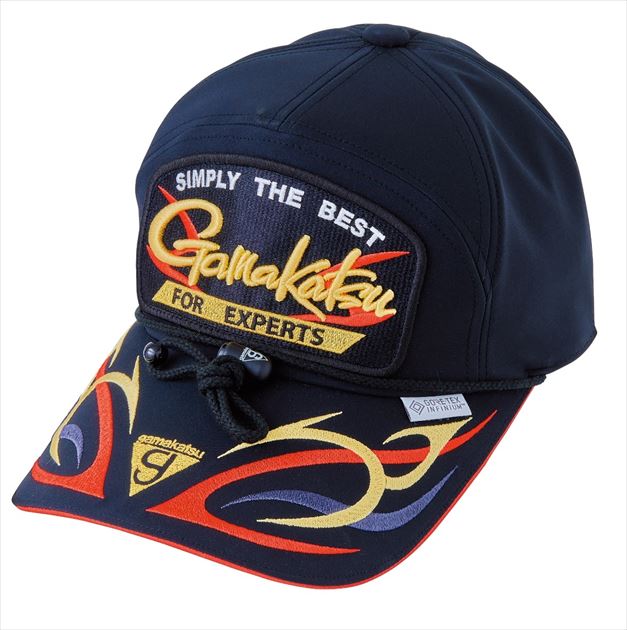 Gamakatsu Hat GM9896 Gore-Tex Infinium TM Windstopper Cap (Patch) Black x Red L