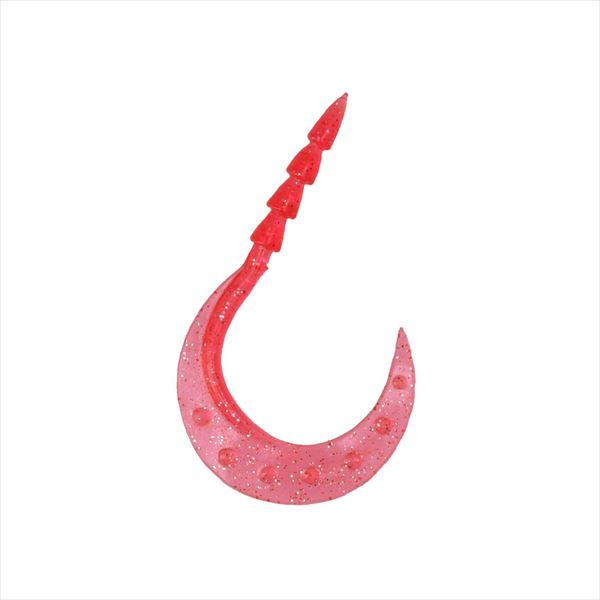 DAIWA Tairaba Red Fang Worm Tamakami Turbo Single Curly 3.6 inch Red Fang Red