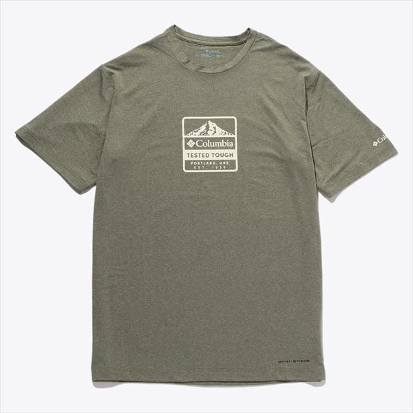 Columbia AO5402 Tech Trail Front Graphic Short Sleeve T-Shirt Stone Green L