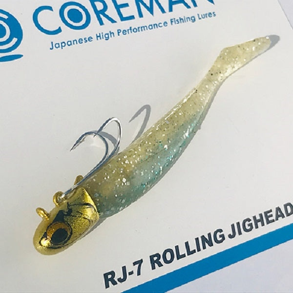 COREMAN Worm RJ-7 Rolling Jig Head #046 Gold Head/Shallow Sardine