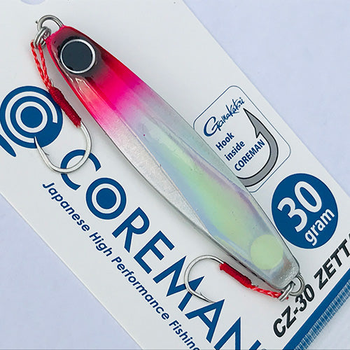 Coreman Metal Jig CZ-30 Zettai On Hook #004 Pink Head (Pink/Silver)